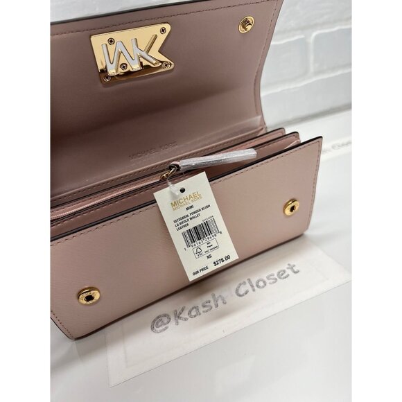 Michael Kors wallet mimi large flap bifold credit card phone wallet Powder Blush - Picture 6 of 8